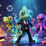 Experience exciting game action at UK88 with a dynamic 3D casino scene featuring vibrant characters and iconic elements.