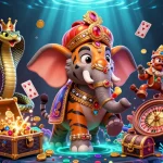 CASINO LC88 presents a vibrant illustration of a maharaja tiger and a jewel elephant, celebrating the excitement of online gaming.