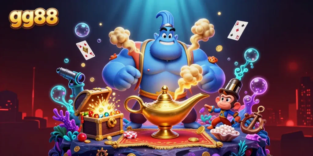 Engage with gg88's dynamic casino experience, featuring captivating slots and vibrant characters.