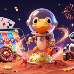 Experience exciting casino gaming with U888's thrilling 3D illustration, showcasing dynamic slot action and vibrant graphics.