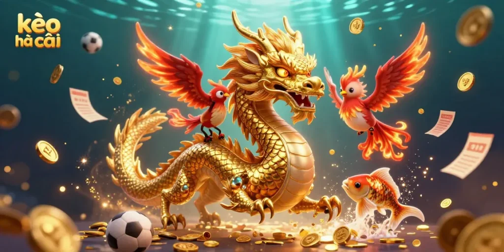 Engage with kèo nhà cái and dynamic sports betting elements in an energetic 3D illustration.