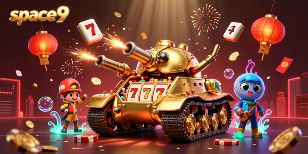 Experience thrilling gaming with space9, showcasing a dynamic casino scene in an enchanting backdrop.