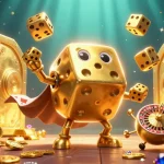 Hitclub members enjoy the thrill of gambling with colorful slots, dice, and gold treasures.