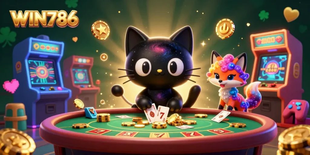 WIN786 offers a captivating cosmic casino experience with dynamic gaming elements and characters.