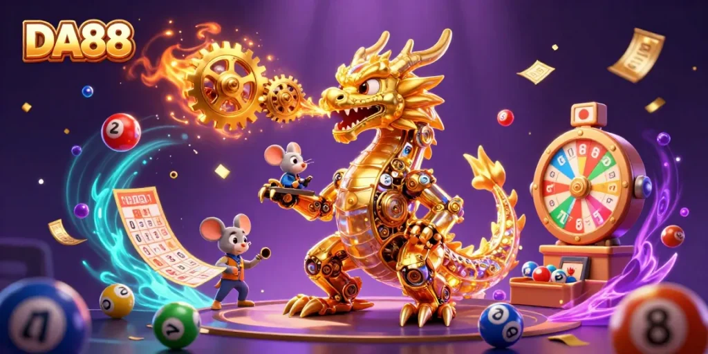 Engage in winning strategies with DA88's vibrant lottery gameplay and dynamic elements.