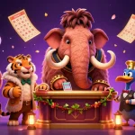 Experience the thrilling XX88 casino scene with a woolly mammoth bouncer and lively gaming action.
