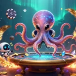 Vmax offers immersive gaming features with an alien octopus at a poker table in galactic settings.