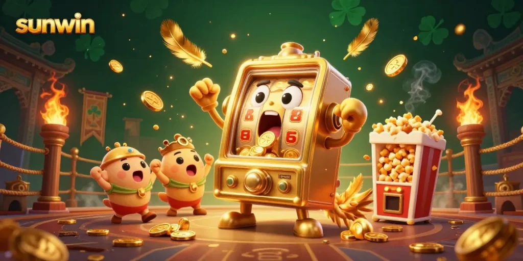 Experience winning moments at Sunwin with exciting gameplay featuring golden slots and dynamic animations.