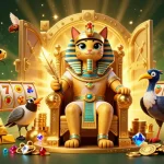 Engage with the excitement of login idcash88 by exploring vibrant slot games and treasures in this illustrated scene.