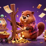 Spin to win with fabet as the lively scene features a beaver, bird, and squirrel collecting coins from a tree.